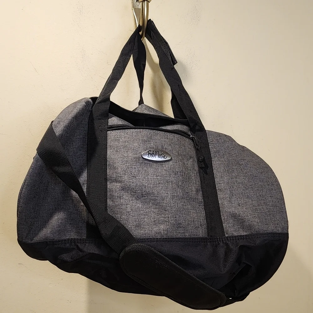 Bob Mackie Gray and Black Duffel Travel Bag